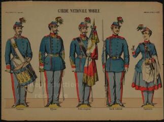 Garde nationale mobile (n° 435). [Catalogue spécial des soldats - soldats français - tenues antérieures à 1875 - 1 rang à pied - 5 sujets].