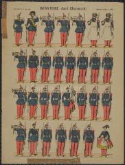 Infanterie (fusil Chassepot) (n° 460). [Catalogue spécial des soldats - soldats francais - tenues antérieures à 1875 - 4 rangs à pied - 30 sujets].