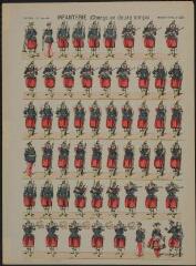 Infanterie (Charge en douze temps) (n° 486). [Catalogue spécial des soldats - soldats francais - tenues antérieures à 1875 - 6 rangs à pied - 55 sujets].