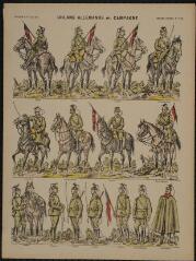 Uhlans allemands en campagne (n° 719 bis). [Catalogue Édition de la guerre - soldats étrangers - Allemagne - 4 rangs à pied - 16 sujets].