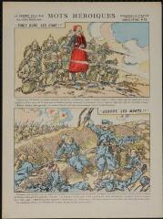 Mots héroiques (n° 98). [Catalogue spécial des images - image ordinaire - guerre 1914-1918 - 2 vignettes].