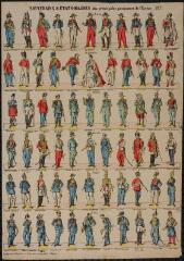 Souverains et état-major des principales puissances de l'Europe (n° 1671). [Soldats à 6 rangs].