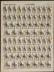 Armée française. Lanciers (n° 1735). [Soldats à 8 rangs à cheval].