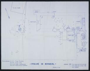 Prieuré de Bonneval à Darney : plan des ruines.