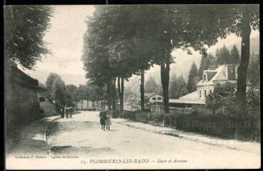 Plombières-les-Bains. - Gare et avenue.