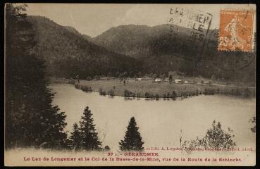 [Xonrupt-Longemer]. - Le lac de Longemer et le col de la Basse-de-la-Mine, vue de la route de la Schlucht.