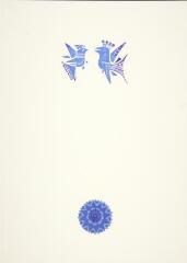 [Deux oiseaux bleus].