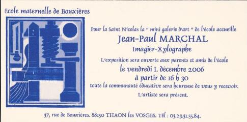 Exposition pour la Saint Nicolas de Jean-Paul Marchal, imagier - xylographe.