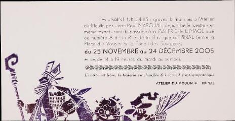["Saint Nicolas", typographie-bois gravés et images, 25 novembre-24 décembre 2005].