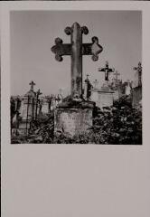 Plombières-les-Bains - croix de cimetière - 1853. – Vue d'ensemble ; croisillon avec des bras termines en fleur de lys.