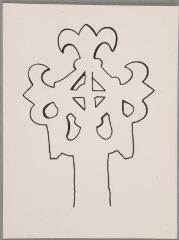 Le Val-d'Ajol - calvaire de Larrière - [XVIe siècle]. – Dessin des contours ; croisillon avec des bras terminés en fleur de lys.