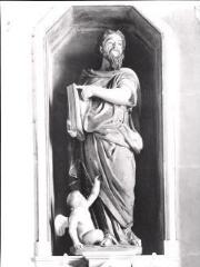 Clérey-la-Côte - église Saint-Matthieu. – Vue d'une statue de saint Matthieu - XVIIIe siècle.