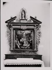Coinches - église Saint-Claude. – Vue d'un tableau représentant l'Adoration des Bergers - Claude Bassot - 1620.