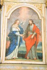 La Croix-aux-Mines, Le Chipal - chapelle Saint-Marc. – Vue d'un tableau représentant les fiançailles de la Vierge - XIXe siècle.