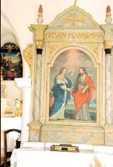 La Croix-aux-Mines, Le Chipal - chapelle Saint-Marc. – Vue d'un tableau représentant les fiançailles de la Vierge - XIXe siècle.
