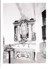 Fouchécourt - église Saint-Valbert. – Vue d'un autel secondaire ; statue de l'Immaculée Conception - XVIIIe siècle.