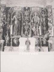 Gerbamont - chapelle Saint-Del. – Vue de l'autel et de son retable ; statues de saints Del et Gengoult - XVIIIe siècle.
