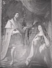 Remiremont - hôpital Sainte-Béatrix. – Vue d'un tableau représentant saint Romary et Béatrice-Hiéronyme de Lorraine - XVIIIe siècle.