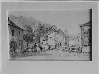 Dessin de Charles Pensée représentant Plombières-les-Bains.