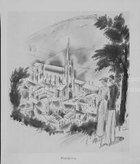 Dessin de Hervé Baille représentant Plombières-les-Bains.