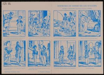 1 vue  - Réforme de messieurs les écoliers (reproduction d\'une planche de 1950). (ouvre la visionneuse)