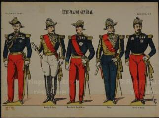 1 vue  - État-major général (n° 1). [Catalogue spécial des soldats - soldats français - 1 rang à pied - 5 sujets]. (ouvre la visionneuse)
