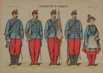 1 vue  - Chasseurs d\'Afrique (n° 16). [Catalogue spécial des soldats - soldats français - 1 rang à pied - 5 sujets]. (ouvre la visionneuse)