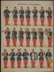 1 vue  - Musique d\'infanterie (n° 62). [Catalogue spécial des soldats - soldats français - 3 rangs à peid - 21 sujets]. (ouvre la visionneuse)