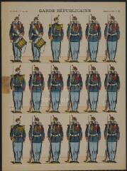 1 vue  - Garde républicaine (n° 70). [Catalogue spécial des soldats - soldats français - 3 rangs à pied - 18 sujets]. (ouvre la visionneuse)