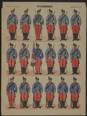 1 vue  - Hussards (n° 74). [Catalogue spécial des soldats - soldats français - 3 rangs à pied - 18 sujets]. (ouvre la visionneuse)