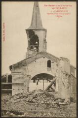 1 vue  - La guerre en Lorraine 1914-1915. - Clézentaine. Théâtre d\'un violent combat. L\'église. (ouvre la visionneuse)